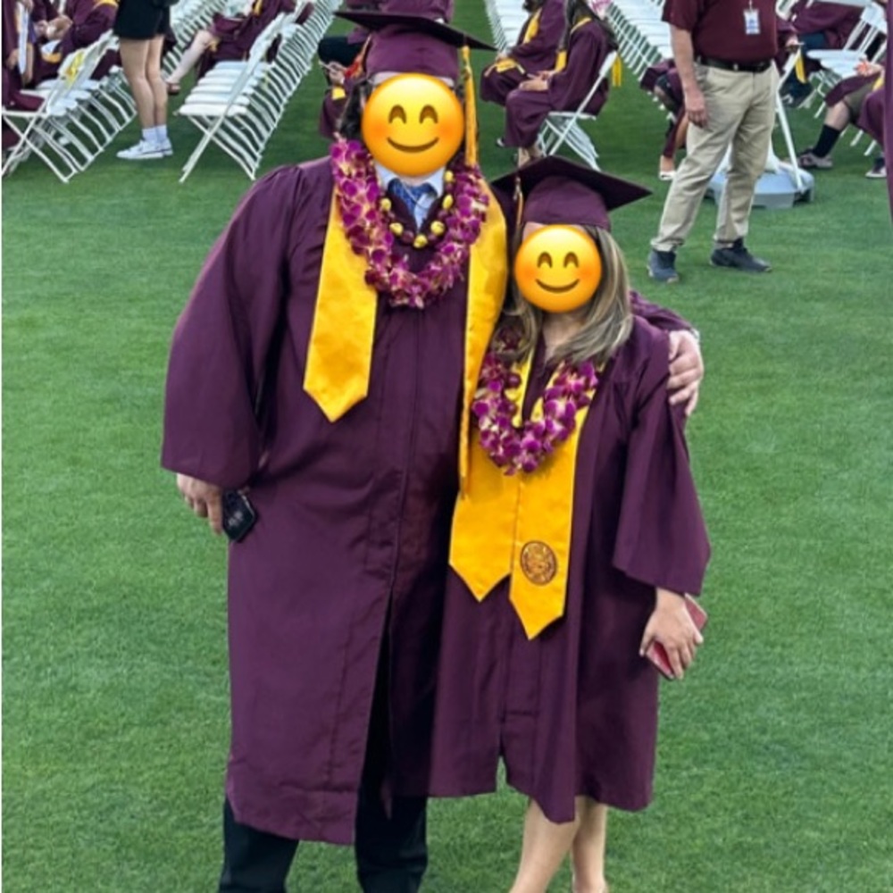 Men’s 5’11 Arizona State Cap/Gown/Stole & Women’s 4’10 ASU Cap/Gown/Stole